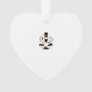 Pumpkin and Black Cat Halloween Ghost Cat Boo Tank Ornament