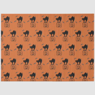Pumpkin and Black Cat Halloween Tissue Paper