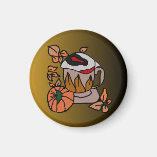 Pumpkin and Brewed-Eye Vibes to Perfection  Magnet