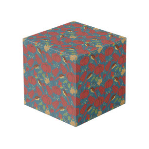 Pumpkin and carrot seamless pattern red and blue cube
