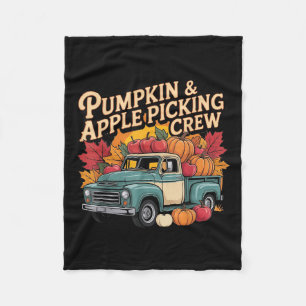 Pumpkin And Cking Crew Fall Harvest Thanksgiving  Fleece Blanket