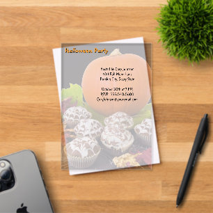Pumpkin and Cupcakes Halloween Party Acrylic Invitations