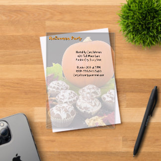 Pumpkin and Cupcakes Halloween Party Acrylic Invitations