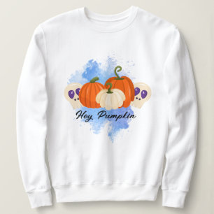 Pumpkin and Skulls Hoodie, Blue Gothic Halloween  Sweatshirt
