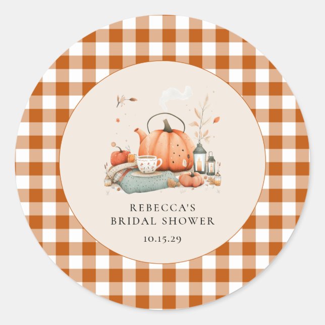 Pumpkin and Spice and Everything Nice Baby Shower  Classic Round Sticker (Front)