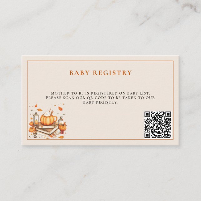 Pumpkin and Spice and Everything Nice Baby Shower  Enclosure Card (Front)