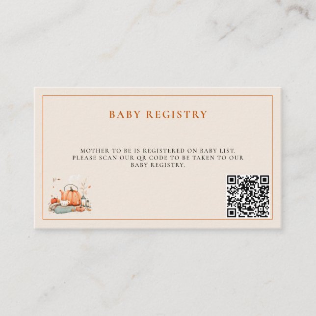 Pumpkin and Spice and Everything Nice Baby Shower  Enclosure Card (Front)
