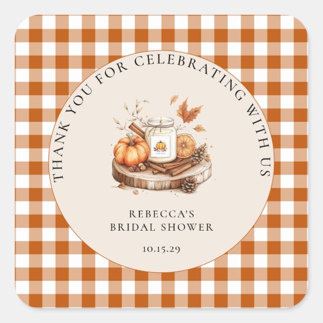 Pumpkin and Spice and Everything Nice Baby Shower  Square Sticker (Front)