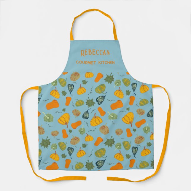 Pumpkin and Squash Fall Pattern  Apron (Front)