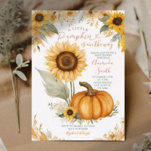 Pumpkin and Sunflower Baby Shower Invitation