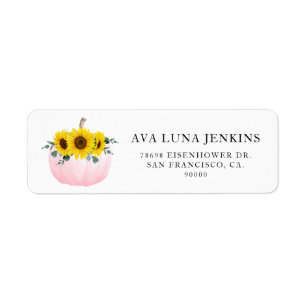 Pumpkin and Sunflower Return Address Label