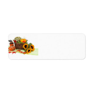 Pumpkin and Sunflowers Return Address Label