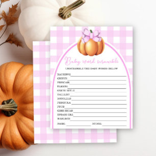 Pumpkin arch baby shower Baby word scramble game