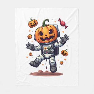 Pumpkin Astronaut � Spooky Space Explorer Shirt Fleece Blanket