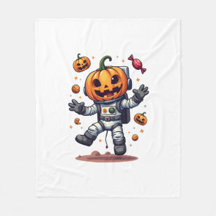 Pumpkin Astronaut � Spooky Space Explorer Shirt Fleece Blanket