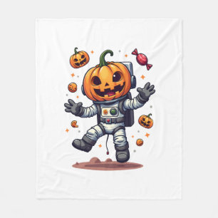 Pumpkin Astronaut – Spooky Space Explorer Shirt Fleece Blanket