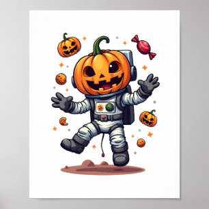 Pumpkin Astronaut – Spooky Space Explorer Shirt Poster