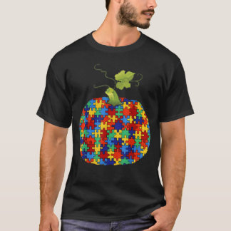 Pumpkin Autism Awareness Halloween Lover Funny T-Shirt