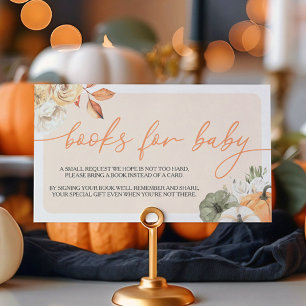 Pumpkin Autumn Baby Shower Books For Baby Enclosure Card