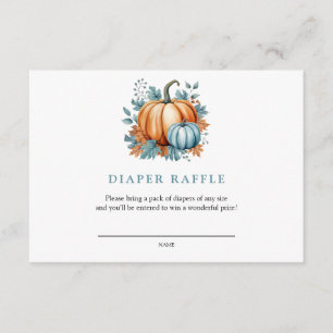 Pumpkin Autumn Baby Shower Diaper Raffle Enclosure Card