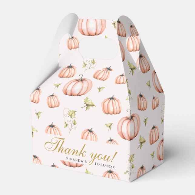 Pumpkin Autumn baby shower Favour Box (Front Side)