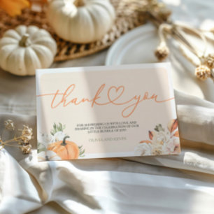 Pumpkin Autumn Baby Shower Thank You Card