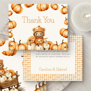 Pumpkin Autumn Bear Thank You Card