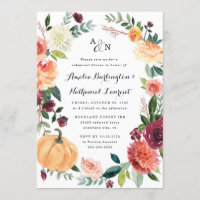 Pumpkin Autumn Chic Floral Rustic Rehearsal Dinner