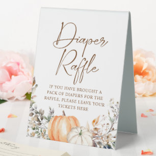 Pumpkin Autumn Fall Baby Shower Diaper Raffle