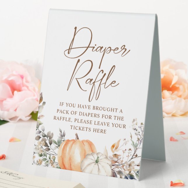 Pumpkin Autumn Fall Baby Shower Diaper Raffle (In SItu (Wedding))