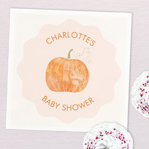 Pumpkin Autumn Fall Baby Shower Personalised Napkin