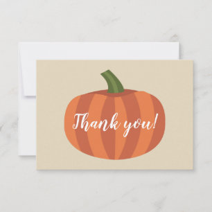 Pumpkin Autumn Fall Baby Shower Thank You Card