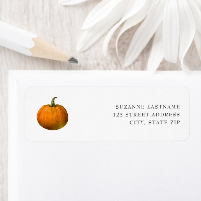 Pumpkin Autumn Fall Return Address Label (Insitu)