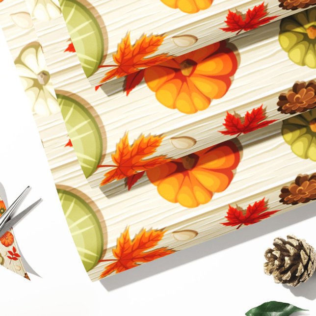 Pumpkin Autumn Gift Wrap Paper | Fall Season Gift  (Creator Uploaded)