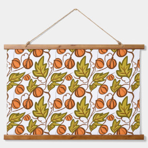 Pumpkin Autumn Hand Drawn Hanging Tapestry