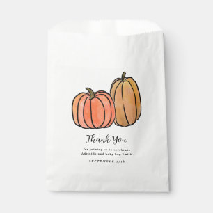 Pumpkin Autumn Harvest Gender Neutral Baby Shower Favour Bag