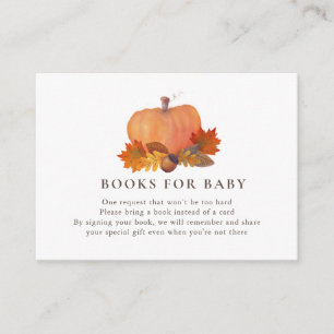 Pumpkin Autumn Leaves White Books for Baby Enclosure Card