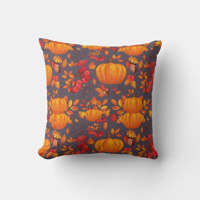 Pumpkin Autumn     Throw Pillow (Front)