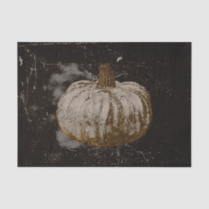 Pumpkin Autumn Vintage White Sepia Black Texture Tissue Paper