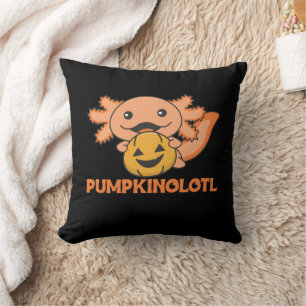 Pumpkin Axolotl Lovers Cute Animals For Halloween Cushion
