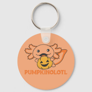 Pumpkin Axolotl Lovers Cute Animals For Halloween  Key Ring