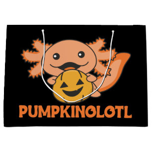 Pumpkin Axolotl Lovers Cute Animals For Halloween Large Gift Bag