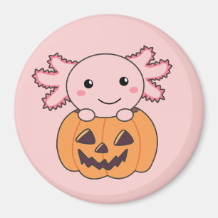 Pumpkin Axolotl Lovers Sweet Animals For Halloween Magnet