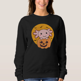 Pumpkin Axolotl Lovers Sweet Animals For Halloween Sweatshirt