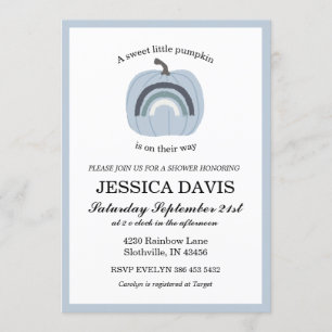 Pumpkin Baby Boy Baby Shower Invitation