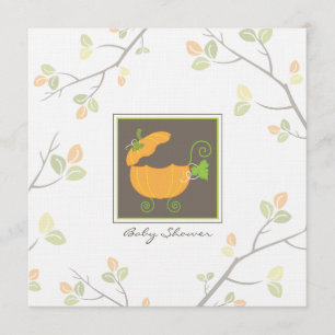 Pumpkin Baby Carriage Shower Invitation