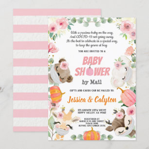 Pumpkin Baby Girl Shower By Mail Woodland Animal Invitation