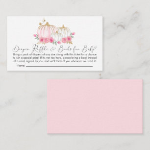 Pumpkin Baby Girl Shower Diaper Raffle Books Enclosure Card