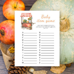 Pumpkin Baby Item Game. Baby Shower Game