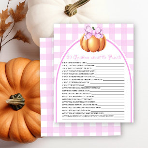 Pumpkin baby shower - 20 Questions about Parents